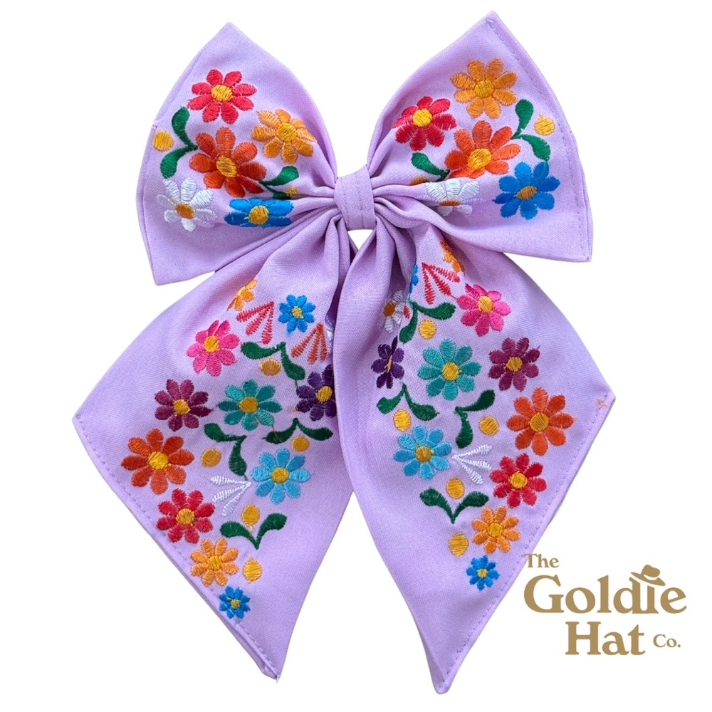 MEXICAN EMBROIDERED BOW MEDIUM
